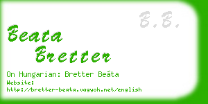 beata bretter business card