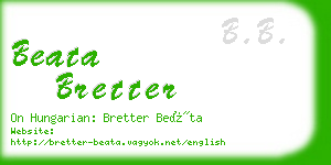 beata bretter business card